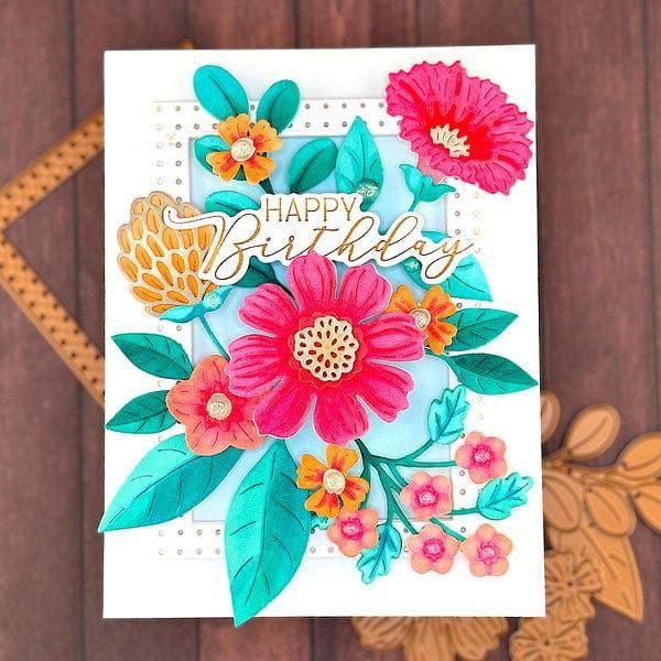 Vivid Blooms Etched Dies