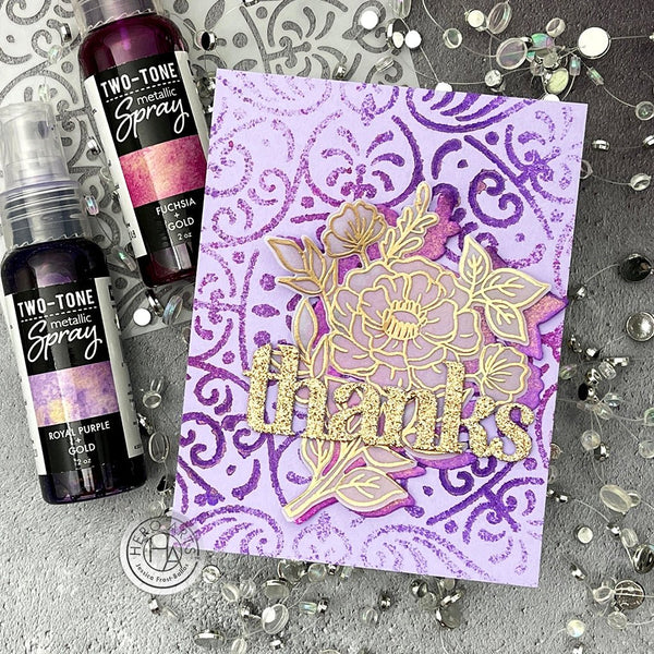 Royal Purple + Gold Two-Tone Metallic Spray