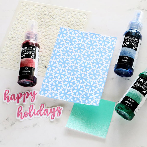 Blue + Shimmer Tone-on-Tone Metallic Spray