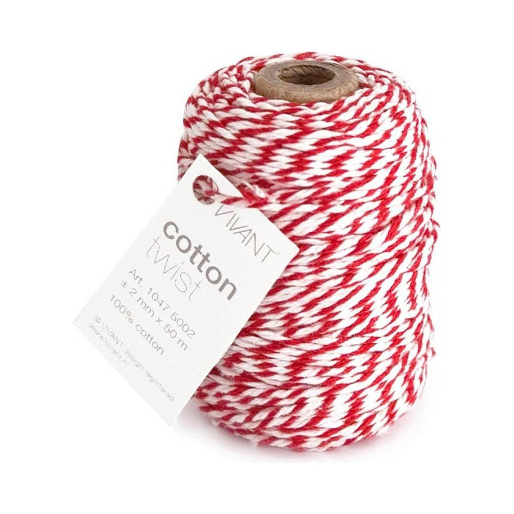 Vivant - Red and White Cotton Twine - 54 yards