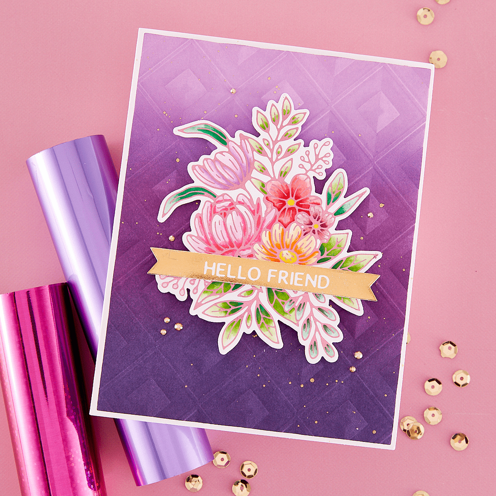 Hexi-Gem Blooms Glimmer Hot Foil Plate & Die Set from the Hexi-Gems Collection