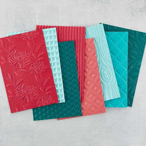 Tufted 3D Embossing Folder (E3D-027) project sample second from bottom/right. 