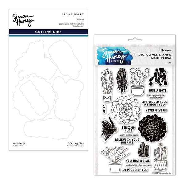 Succulents Stamp & Die Set by Simon Hurley