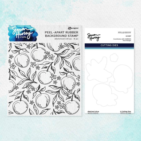 Sketched Citrus Clear Stamp and Die Set  by Simon Hurley