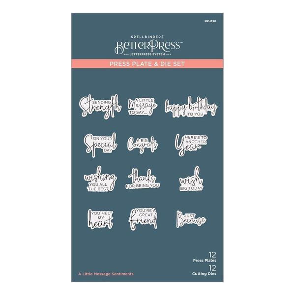 A Little Message Sentiments Press Plate & Die Set