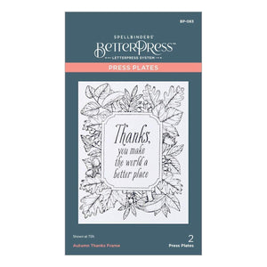 Autumn Thanks Frame Press Plate from the BetterPress Autumn Collection