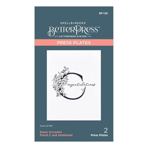 Floral C and Sentiment Press Plate