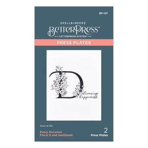 Floral D and Sentiment Press Plate