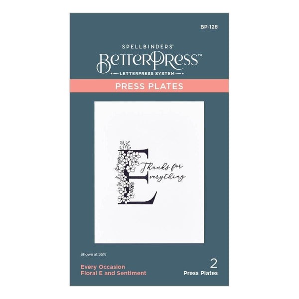 Floral E and Sentiment Press Plate