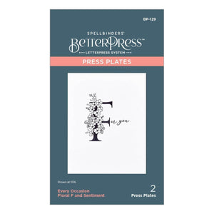 Floral F and Sentiment Press Plate