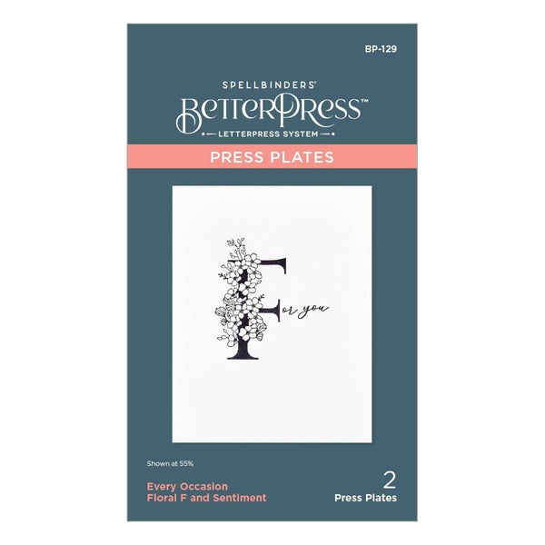 Floral F and Sentiment Press Plate