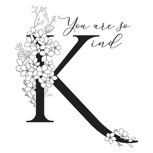 Floral K and Sentiment Press Plate