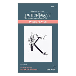 Floral K and Sentiment Press Plate