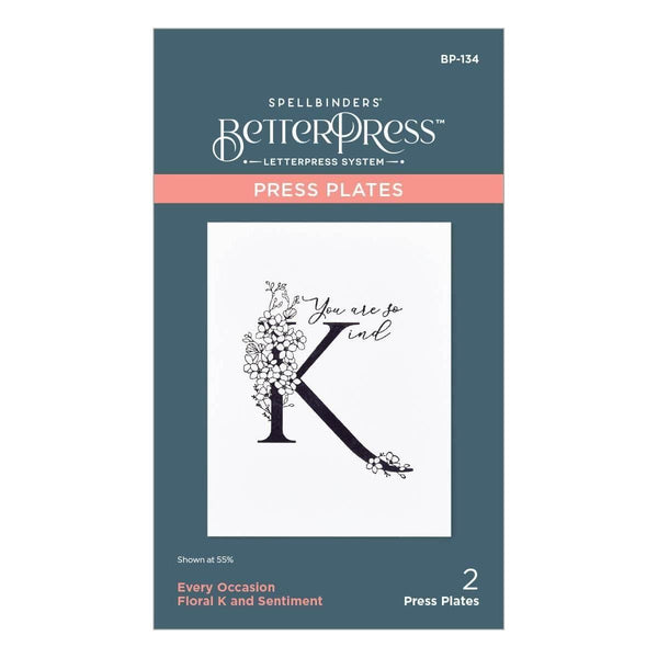 Floral K and Sentiment Press Plate
