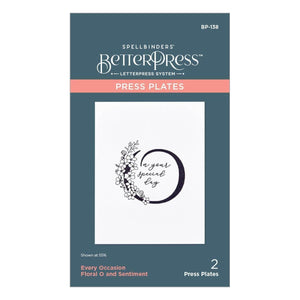 Floral O and Sentiment Press Plate