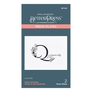 Floral Q and Sentiment Press Plate