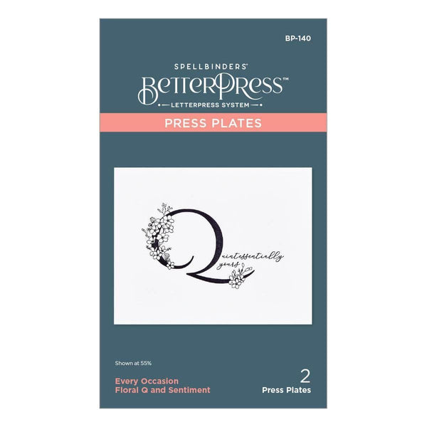 Floral Q and Sentiment Press Plate