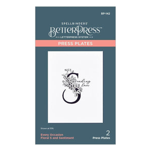 Floral S and Sentiment Press Plate