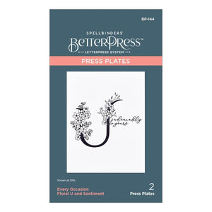 Floral U and Sentiment Press Plate