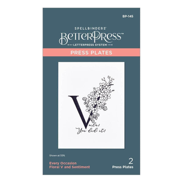 Floral V and Sentiment Press Plate