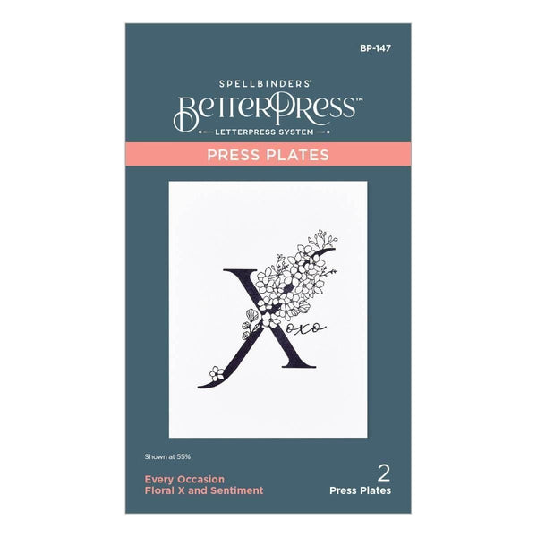 Floral X and Sentiment Press Plate