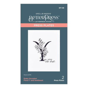 Floral Y and Sentiment Press Plate