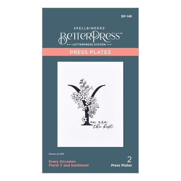 Floral Y and Sentiment Press Plate