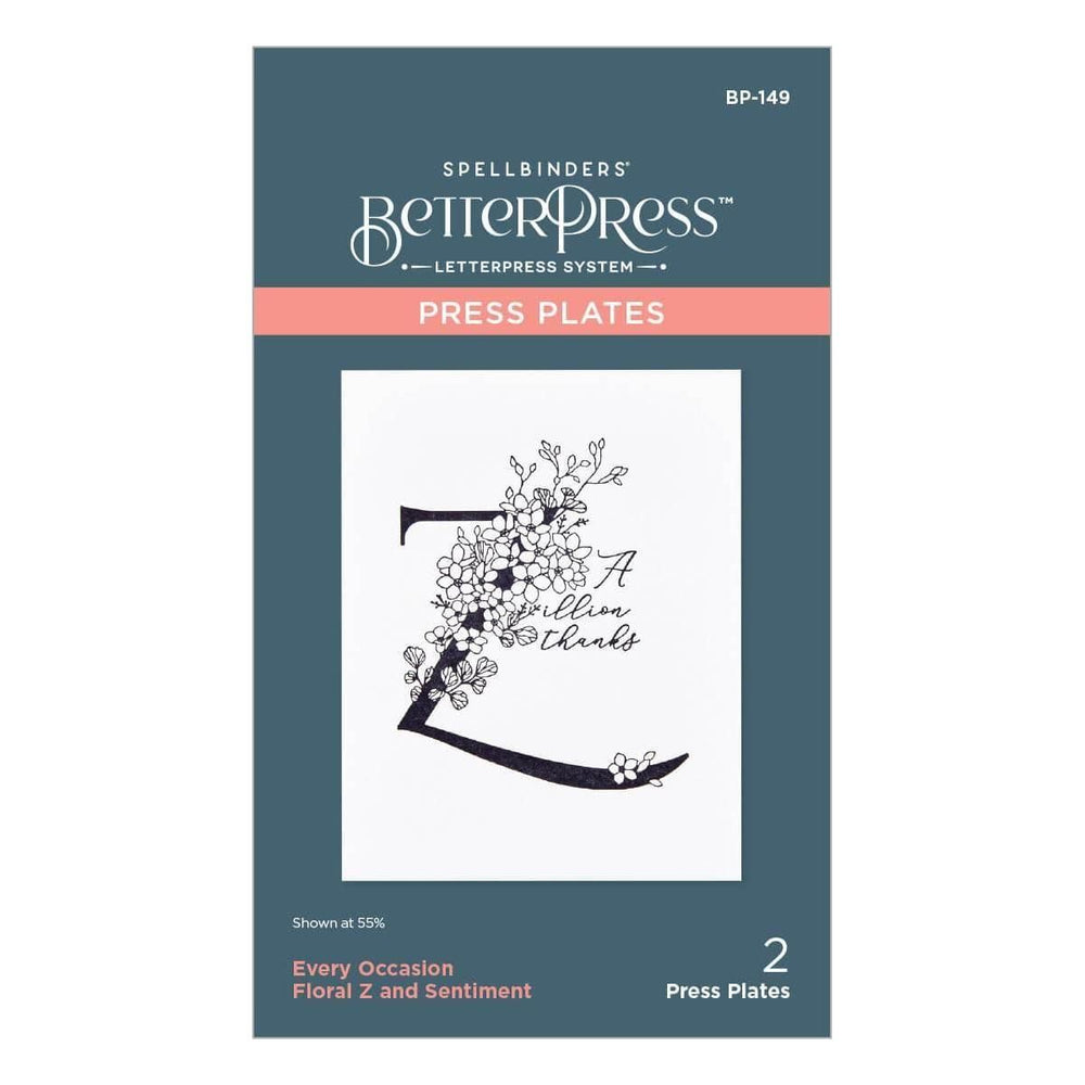Floral Z and Sentiment Press Plate
