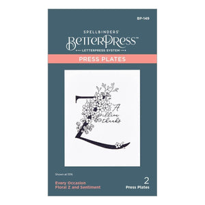 Floral Z and Sentiment Press Plate