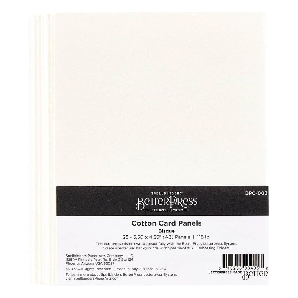 Bisque BetterPress A2 Cotton Card Panels  - 25 Pack