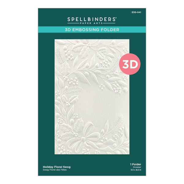 Holiday Floral Swag 3D Embossing Folder