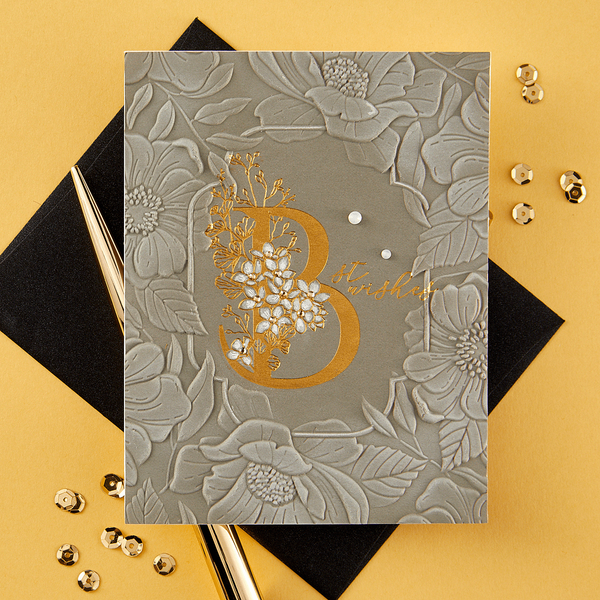 Floral B and Sentiment Press Plate
