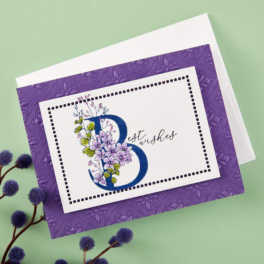 Floral B and Sentiment Press Plate
