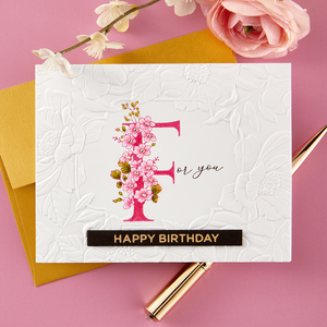 Floral F and Sentiment Press Plate