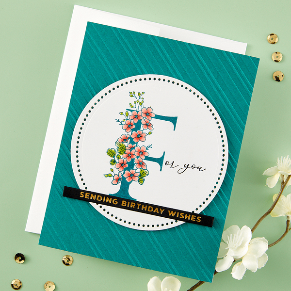 Floral F and Sentiment Press Plate