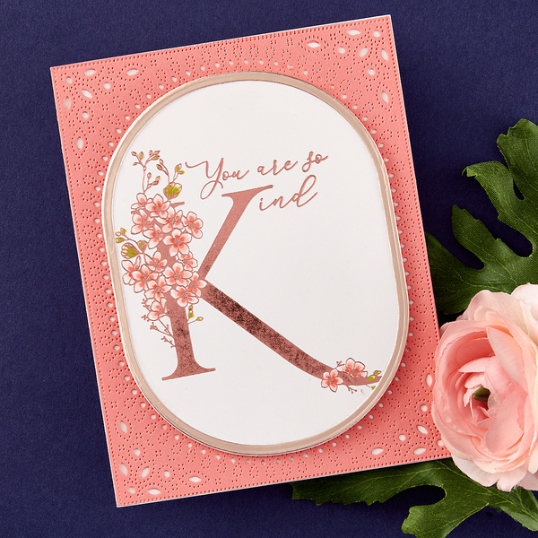 Floral K and Sentiment Press Plate