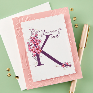 Floral K and Sentiment Press Plate