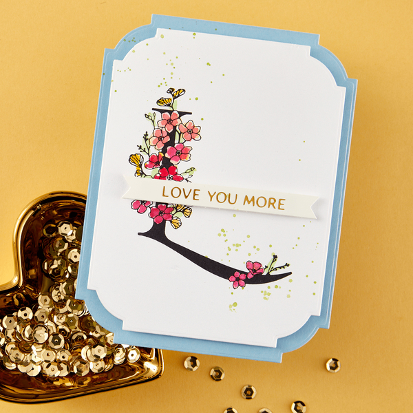 Floral L and Sentiment Press Plate