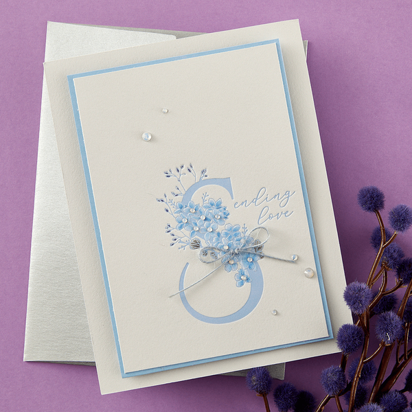 Floral S and Sentiment Press Plate