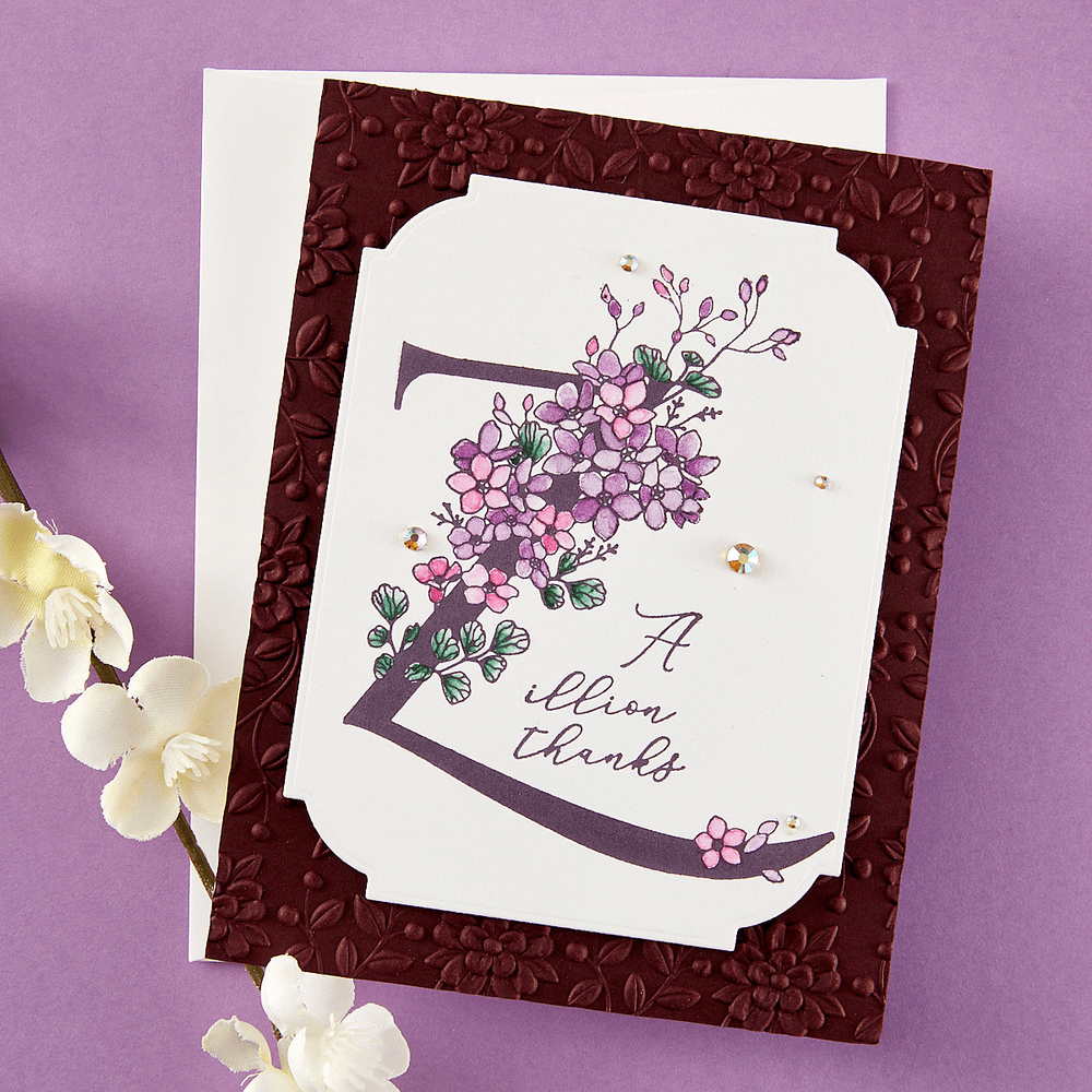 Floral Z and Sentiment Press Plate