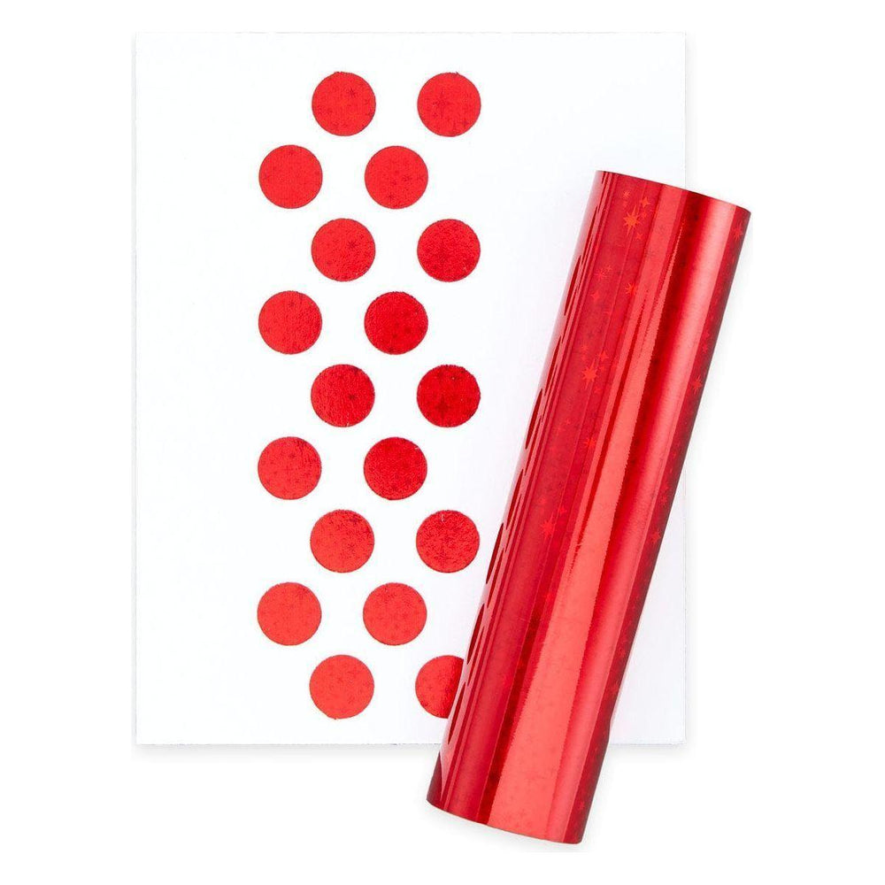 Glimmer Hot Foil Roll - Crimson Stars