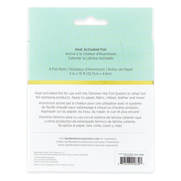Glimmer Hot Foil 4 Rolls - Essential Metallics Variety Pack