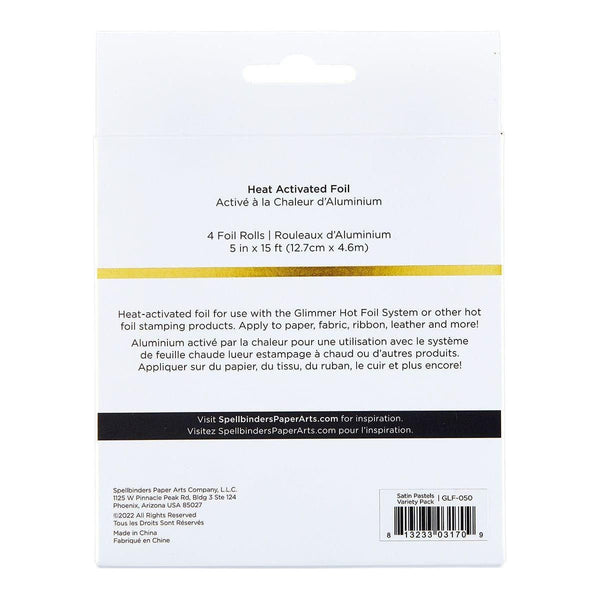 Glimmer Hot Foil Rolls Variety 4-Pack Satin Pastels