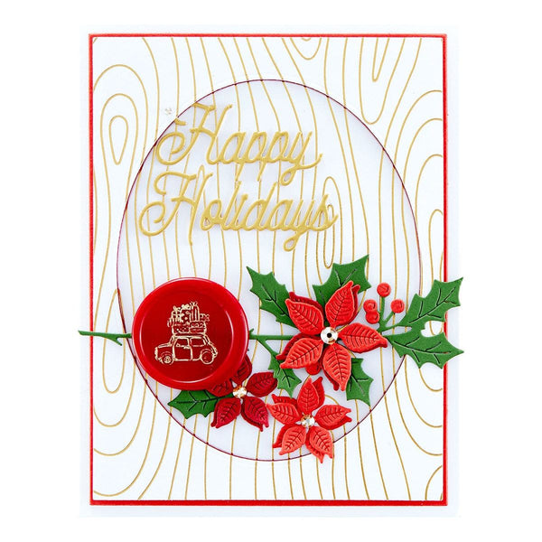 Woodgrain Background Glimmer Hot Foil Plate from Sealed for the Holidays Collection