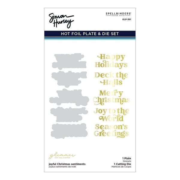 Joyful Christmas Sentiments Glimmer Hot Foil Plate & Die Set from Joyful Christmas Collection by Simon Hurley