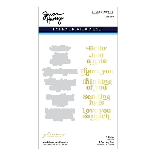 Must-Have Sentiments Glimmer Hot Foil Plate & Die Set by Simon Hurley