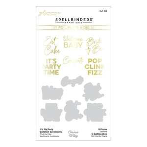 Its My Party Glimmer Sentiments Hot Foil Plate & Die Set