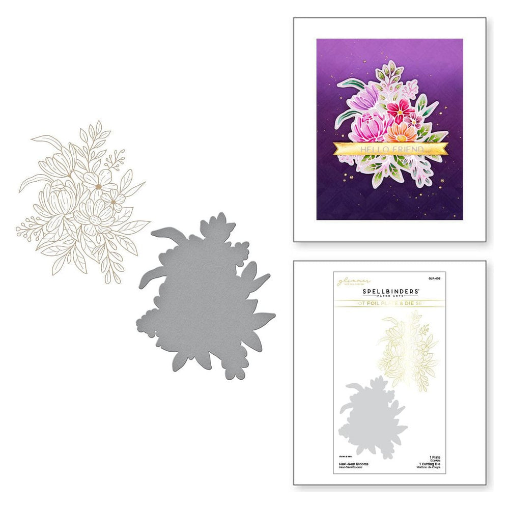 Hexi-Gem Blooms Glimmer Hot Foil Plate & Die Set from the Hexi-Gems Collection