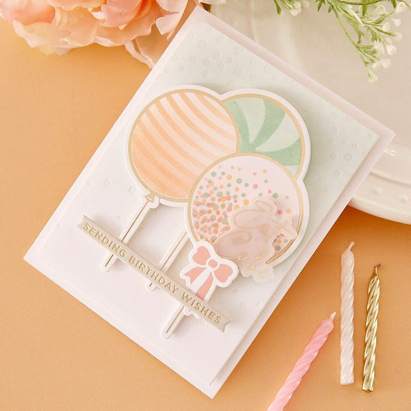 Its My Party Glimmer Sentiments Hot Foil Plate & Die Set