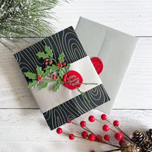 Sealed Holly Sprigs Etched Dies from Sealed for the Holidays Collection